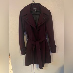 Maroon pea coat